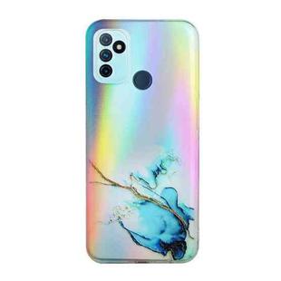 For OnePlus Nord N100 Laser Marble Pattern Clear TPU Shockproof Protective Case(Blue)
