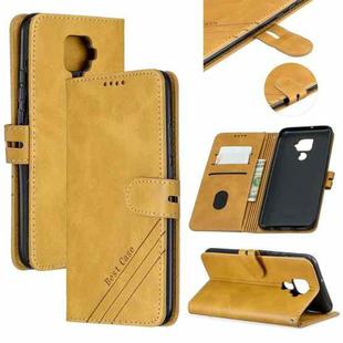 For Huawei Mate 30 Lite Stitching Style 2-Color Cow Texture Horizontal Flip PU Leather Case with Holder & Card Slot & Lanyard(Yellow)