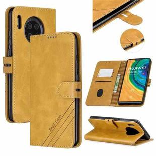 For Huawei Mate 30 Pro Stitching Style 2-Color Cow Texture Horizontal Flip PU Leather Case with Holder & Card Slot & Lanyard(Yellow)