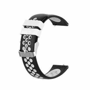 For Huawei Watch 3 / 3 Pro 22mm Two-color Silicone Watch Band(Black White)