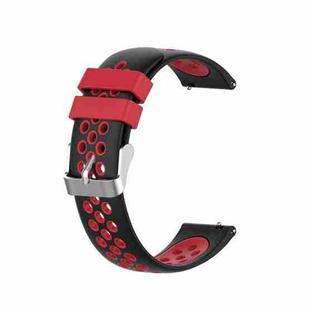 For Huawei Watch 3 / 3 Pro 22mm Two-color Silicone Watch Band(Black Red)