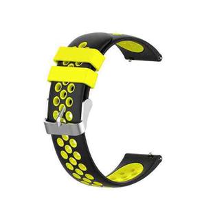 For Huawei Watch 3 / 3 Pro 22mm Two-color Silicone Watch Band(Black Yellow)