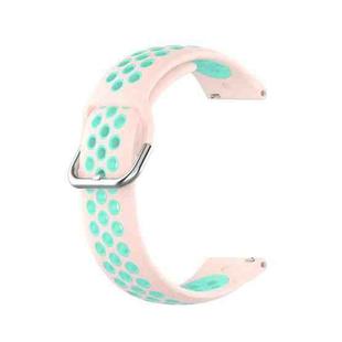 For Huawei Watch 3 / 3 Pro 22mm Sport Two-color Silicone Watch Band(Light Pink Mint Green)
