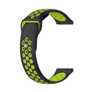 For Huawei Watch 3 / 3 Pro 22mm Two-color Silicone Watch Band(Black Lime Green)