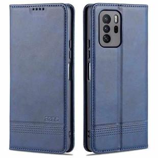 For Xiaomi Redmi Note 10 Pro 5G AZNS Magnetic Calf Texture Horizontal Flip Leather Case with Card Slots & Holder & Wallet(Dark Blue)