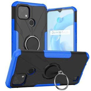 For OPPO Realme C20 / C21 Armor Bear Shockproof PC + TPU Protective Case with Ring Holder(Blue)