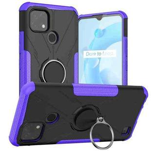 For OPPO Realme C20 / C21 Armor Bear Shockproof PC + TPU Protective Case with Ring Holder(Purple)