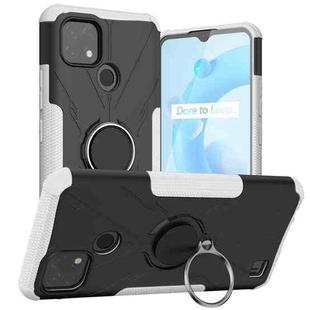 For OPPO Realme C20 / C21 Armor Bear Shockproof PC + TPU Protective Case with Ring Holder(White)