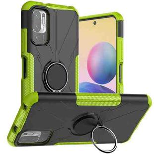 For Xiaomi Redmi Note 10 5G Armor Bear Shockproof PC + TPU Protective Case with Ring Holder(Green)