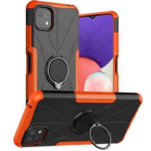 For Samsung Galaxy A22 5G Armor Bear Shockproof PC + TPU Protective Case with Ring Holder(Orange)