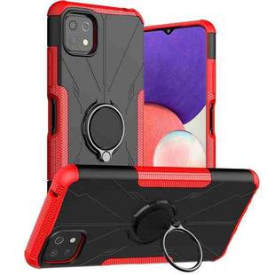 For Samsung Galaxy A22 5G Armor Bear Shockproof PC + TPU Protective Case with Ring Holder(Red)