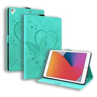 Love Butterfly Pattern Horizontal Flip Leather Case with Holder & Sleep / Wake-up Function For iPad 9.7 (2017) (2018) / Air 2 Pro(Green)