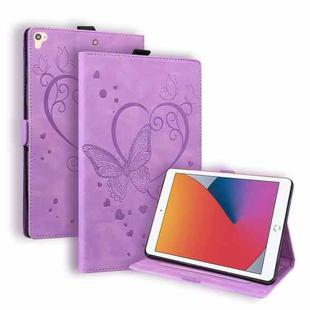 Love Butterfly Pattern Horizontal Flip Leather Case with Holder & Sleep / Wake-up Function For iPad 9.7 (2017) (2018) / Air 2 Pro(Purple)