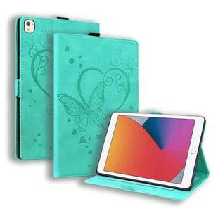 Love Butterfly Pattern For iPad 10.2 2021 / 2020 / 2019 Horizontal Flip Leather Case with Holder & Sleep / Wake-up Function / Air (2019) / 10.2 (2020)(Green)