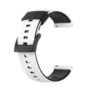 For Suunto 7 24mm Two-color Silicone Watch Band(White Black)
