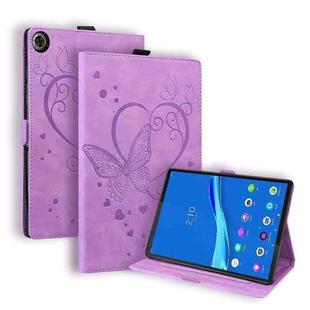 For Lenovo Tab M10 HD (Gen 2) 2020 10.1 TB-X306F Love Butterfly Pattern Horizontal Flip Leather Case with Holder(Purple)