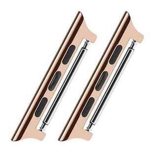 2 PCS Watchbands Stainless Steel Acoustic Ear Connector, Width: 22mm For Apple Watch Series 6 & SE & 5 & 4 40mm / 3 & 2 & 1 38mm(Rose Gold)