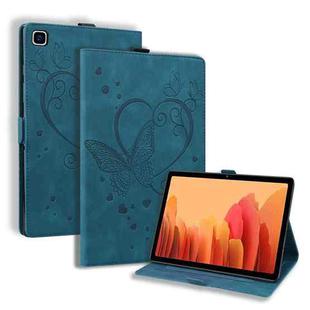 For Samsung Galaxy Tab A7 10.4 (2020) SM-T500 SM-T505 Love Butterfly Pattern Horizontal Flip Leather Case with Holder(Blue)