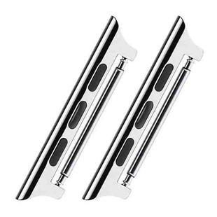 2 PCS Watchbands Stainless Steel Acoustic Ear Connector, Width: 24mm For Apple Watch Series 6 & SE & 5 & 4 44mm / 3 & 2 & 1 42mm(Silver)