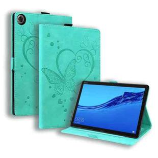 For Huawei MediaPad M5 Lite 8 / Honor Tab 5 Love Butterfly Pattern Horizontal Flip Leather Case with Holder(Green)