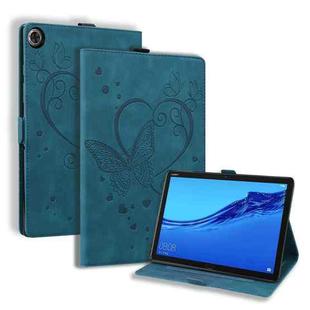 For Huawei MediaPad M5 Lite 8 / Honor Tab 5 Love Butterfly Pattern Horizontal Flip Leather Case with Holder(Blue)