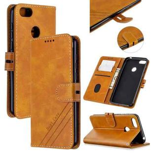 For Motorola Moto E6 Play Stitching Style 2-Color Cow Texture Horizontal Flip PU Leather Case with Holder & Card Slot & Lanyard(Yellow)