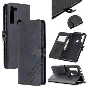 For Motorola Moto G8 Power Stitching Style 2-Color Cow Texture Horizontal Flip PU Leather Case with Holder & Card Slot & Lanyard(Black)