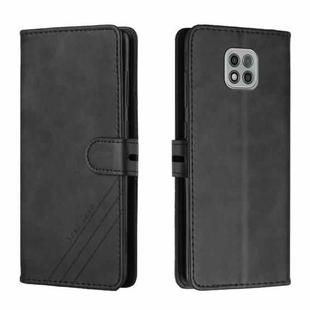 For Motorola Moto G Power 2021 Stitching Style 2-Color Cow Texture Horizontal Flip PU Leather Case with Holder & Card Slot & Lanyard(Black)