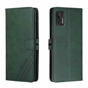 For Motorola Moto G Stylus 2021 Stitching Style 2-Color Cow Texture Horizontal Flip PU Leather Case with Holder & Card Slot & Lanyard(Green)