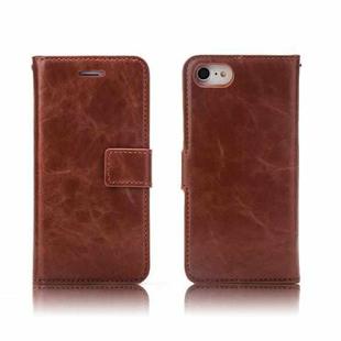 For iPhone SE 2022 / SE 2020 / 8 / 7 Crazy Horse Texture Detachable Magnetic Back Cover Horizontal Flip Leather Case with Holder & Card Slots & Photo Frame & Wallet(Brown)