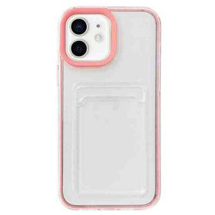 For iPhone 12 mini Full-coverage 360 Clear PC + TPU Shockproof Protective Case with Card Slot (Pink)
