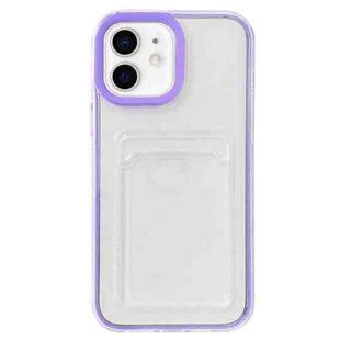 For iPhone 12 mini Full-coverage 360 Clear PC + TPU Shockproof Protective Case with Card Slot (Purple)