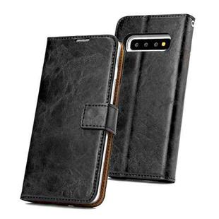 For Samsung Galaxy S10 Crazy Horse Texture Detachable Magnetic Back Cover Horizontal Flip Leather Case with Holder & Card Slots & Photo Frame & Wallet(Black)