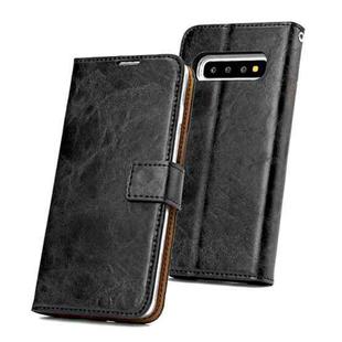 For Samsung Galaxy S10+ Crazy Horse Texture Detachable Magnetic Back Cover Horizontal Flip Leather Case with Holder & Card Slots & Photo Frame & Wallet(Black)