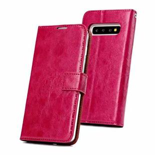For Samsung Galaxy S10+ Crazy Horse Texture Detachable Magnetic Back Cover Horizontal Flip Leather Case with Holder & Card Slots & Photo Frame & Wallet(Red)