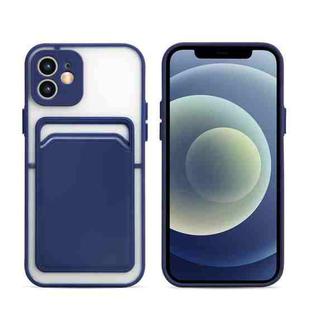 Skin Feel TPU + Frosted Translucent PC Shockproof Protective Case with Card Slot For iPhone 11(Blue)