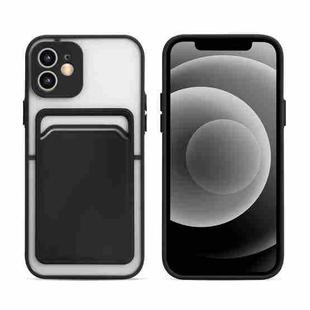Skin Feel TPU + Frosted Translucent PC Shockproof Protective Case with Card Slot For iPhone 11 Pro Max(Black)