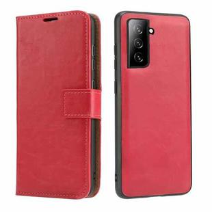 For Samsung Galaxy S21 5G Crazy Horse Texture Detachable Magnetic Back Cover Horizontal Flip Leather Case with Holder & Card Slots & Photo Frame & Wallet(Red)