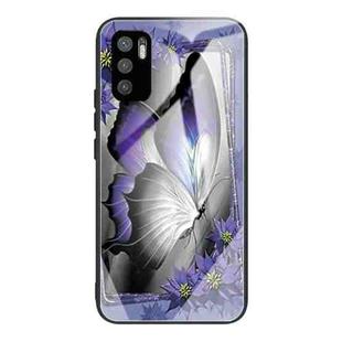 For Xiaomi Redmi Note 10 5G Colorful Painted Glass Shockproof Protective Case(Butterfly)
