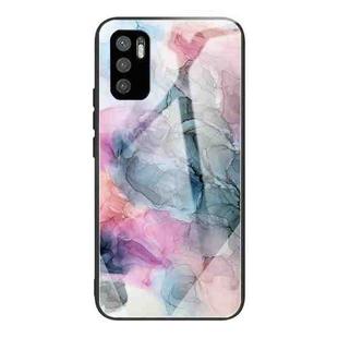 For Xiaomi Redmi Note 10 5G Abstract Marble Pattern Glass Protective Case(Abstract Multicolor)