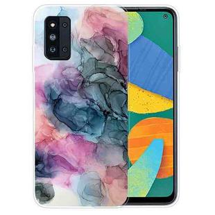 For Samsung Galaxy F52 5G Abstract Marble Pattern Glass Protective Case(Abstract Multicolor)