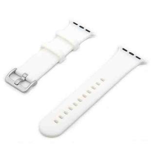 Silver Buckle Silicone Watch Band For Apple Watch Series 8&7 41mm / SE 2&6&SE&5&4 40mm / 3&2&1 38mm(White)
