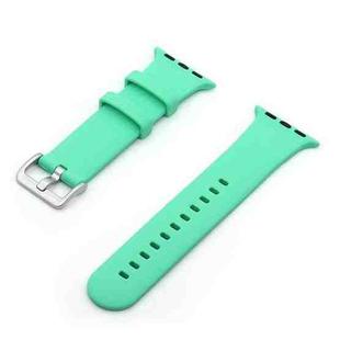 Silver Buckle Silicone Watch Band For Apple Watch Series 8&7 41mm / SE 2&6&SE&5&4 40mm / 3&2&1 38mm(Mint Green)