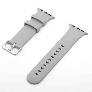 Silver Buckle Silicone Watch Band For Apple Watch Series 8&7 41mm / SE 2&6&SE&5&4 40mm / 3&2&1 38mm(Grey)