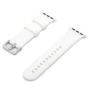 Silver Buckle Silicone Watch Band For Apple Watch Ultra 49mm&Watch Ultra 2 49mm / Series 9&8&7 45mm / SE 3&SE 2&6&SE&5&4 44mm / 3&2&1 42mm(White)