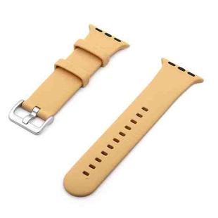 Silver Buckle Silicone Watch Band For Apple Watch Ultra 49mm&Watch Ultra 2 49mm / Series 9&8&7 45mm / SE 3&SE 2&6&SE&5&4 44mm / 3&2&1 42mm(Walnut)