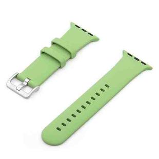 Silver Buckle Silicone Watch Band For Apple Watch Ultra 49mm&Watch Ultra 2 49mm / Series 9&8&7 45mm / SE 3&SE 2&6&SE&5&4 44mm / 3&2&1 42mm(Green)