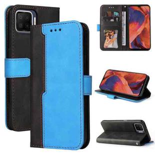 For OPPO F17/A73 2020/F17 Pro/A93 2020 Business Stitching-Color Horizontal Flip PU Leather Case with Holder & Card Slots & Photo Frame & Lanyard(Blue)