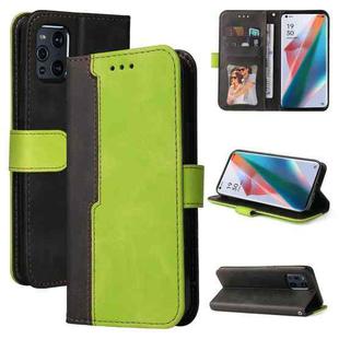 For OPPO Find X3 / X3 Pro Business Stitching-Color Horizontal Flip PU Leather Case with Holder & Card Slots & Photo Frame & Lanyard(Green)