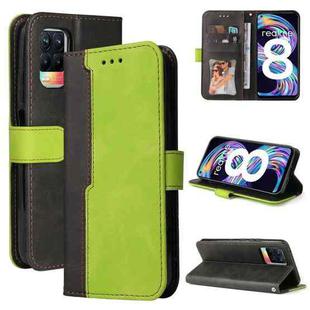 For OPPO Realme 8 / 8 Pro Business Stitching-Color Horizontal Flip PU Leather Case with Holder & Card Slots & Photo Frame & Lanyard(Green)